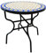 Marrakesch Orient & Mediterran Interior Marokkanischer Mosaiktisch Giralda Natur Blau Gelb 80cm | Handarbeit