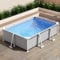 Piscina Fuori Terra Per Bambini E Animali Domestici, Piscina Da Esterno Rettangolare, Piscina Per Bambini Cani Pieghevole, Piscina Non Gonfiabile Con Supporto Robusto(180x140x60cm/71x55x23in)