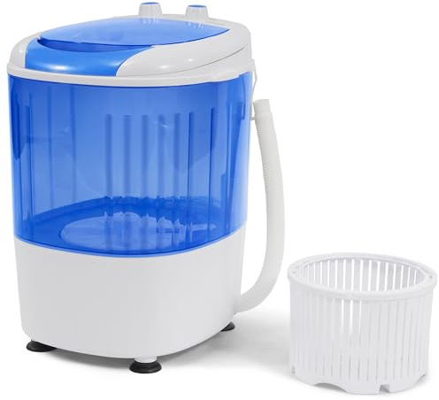 Elevon Mini Spin Dryer Portable Washing Machine, Compact Laundry for Home, Apartment, RV, Blue