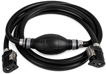 Saipor 5/16 8mm Fuel Line Assembly for Marine Outboard Boat Motor RVs | 6.8FT Fuel Gas Line Hose with Primer Bulb, Steel Hose Clamps and Connector, Compatible with Yamaha Outboard Motors