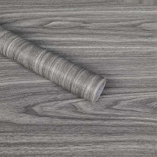 Abyssaly Grey Wood Effect Sticky Back Plastic for Furniture & Walls | Oak Self-Adhesive Wallpaper, 90cm x 300cm, Peel & Stick Vintage Vinyl for Furniture, Cabinets, Removable & Waterproof