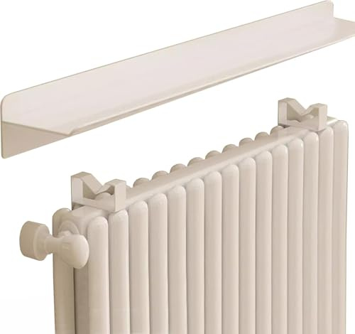 Heizkörperregal Metall Heizkörperabdeckungen Weiß, L 40 60 80 100 120 cm Schwebendes Regal über Heizkörper - Breite 15cm, Maximieren Sie Den Raum Modernes Schrankaufsatzrega, 60cmx15cm