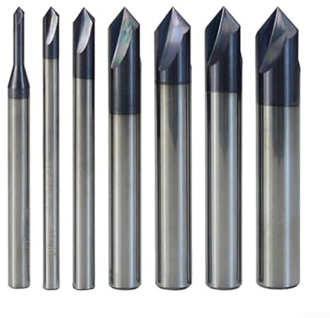 CYRENT 90 Degree Carbide Chamfer Milling Router End Mill 3 Flutes Long-lasting Design For Metalworking In Steel Aluminum Copper Alloys Multiple Sizes(D3)