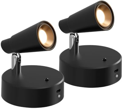 Fevislight Faretto LED Interno Senza Fili con Batteria Ricaricabile 5000mAh | Dimmerabile, 3 Temperature Colore per Tocco & Telecomando Senza Fili le Piante, Decorazione, Arte, Lettura, Interno