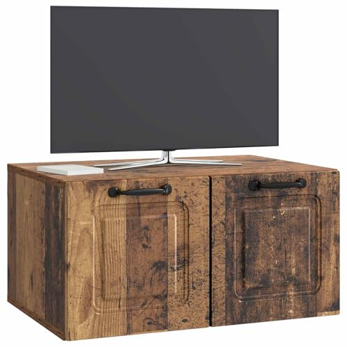 vidaXL Wandmontierter TV-Schrank Altholz 59,5 x 41 x 30 cm, Wohnzimmermöbel, moderner TV-Ständer, viel Stauraum, funktionale Medien-Einheit, platzsparendes Design, Holz-Unterhaltungszentrum