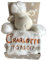 KIDDI-MEDIA Babydecke mit Name & Geburtsdatum Bestickt inkl. Plüsch Stofftier - Geschenk Taufe Geburt/CE-Zertifizierung (Beige/Weiss - Schaf)
