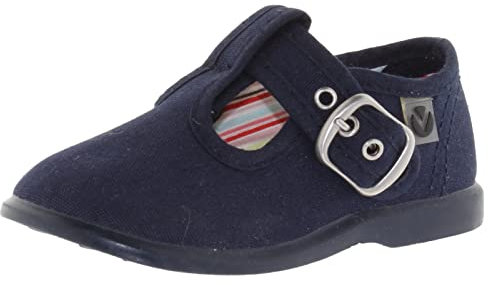 victoria Plano Sandalia Alba Lona & Hebilla 102705-KIDS para Unisex-bebé Marino 27
