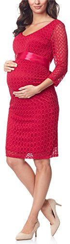 Be Mammy Robe Soirée en Dentelle Grossesse Maternité Allaitement Vêtement BE20-170 (Rose Profond, L)
