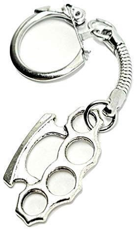 Eclectic Shop Uk Knuckle Duster Bag Purse Dangle Keyring Key Charm with Snake Chain Clip Unisex Boho