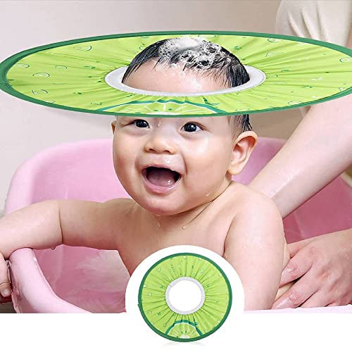 Baby Badekappe Safe Shampoo Duschhaube Badewanne Kopf Haarspüler Schutz Kleinkind und Kinder verhindern das Eindringen von Wasser in Augen und Ohren(Grün)