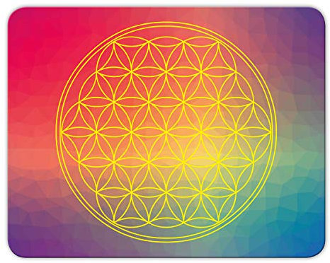 Tapis de souris énergétique, motif fleur de vie, dessous en caoutchouc, MP32