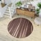 TAPISO Sari Teppich Rund Dunkelbraun Beige Modern Streifen Meliert Design Wohnzimmer Schlafzimmer ÖKOTEX 130 x 130 cm