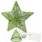 CVHOMEDECO. Estrella de árbol 3D Brillante Verde con Luces LED de Color Blanco cálido y Temporizador para decoración de árbol de Navidad y Vacaciones de Temporada, 20,3 x H 25,4 cm