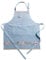 Maison d'Hermine Ibiza 100% Cotton 1-Piece Kitchen Apron with Adjustable Neck and Hidden Center Pocket with Long Ties for Women | Men | Chef | Home | Spring/Summer (Blue, 70cm x 85cm)