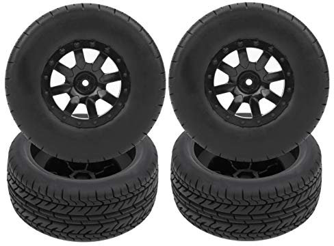 4 Stück RC Short-Course Truck Reifen Reifenrad RC Modellauto Short Truck Road Reifen RC Zubehör Passend für 1/10 Traxxas Slash