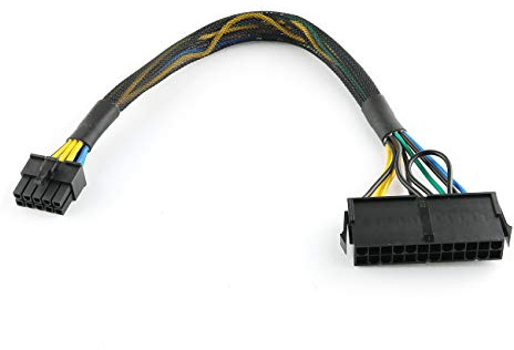 E-outstanding 24 Pin to 10 Pin ATX Cable, 18AWG, 30cm, Braided Sleeve, PC Power Supply Upgrade, 1 x Motherboard Adapter Cable