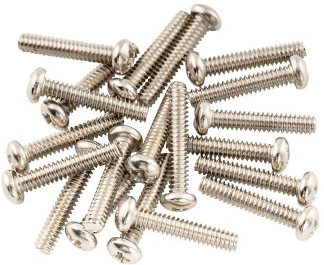 Musiclily Basic 2.8x17mm Metal Metric Thread Single Coil Pickup Mounting Screws for Strat Stratocaster/Tele Telecaster Electric Guitar, Nickel(Set of 20)