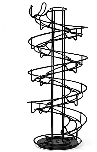 Joeji's Kitchen Eierablage im Spiral-Design, Eierkorb, Eierspirale, Eierhalter, Eier – Metall – für bis zu 36 Eier – Aufbewahrung von Küchenzubehör (schwarz)