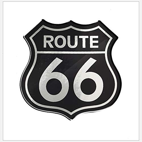 HHF Adesivi della Decalcomania del Motociclo 3D La storica Route 66 di Caso Flyers Auto Indiana VOD Big Dog Adesivi (Colore : Black Silver)
