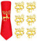 Anloo Weihnachts Serviettenringe Rentier Hirsch Elch Schneeflocke, Weihnachts Serviettenschnalle für Dinnerparty Thanksgiving Weihnachten Neujahr(Rentier Gold, 6 STÜCK)