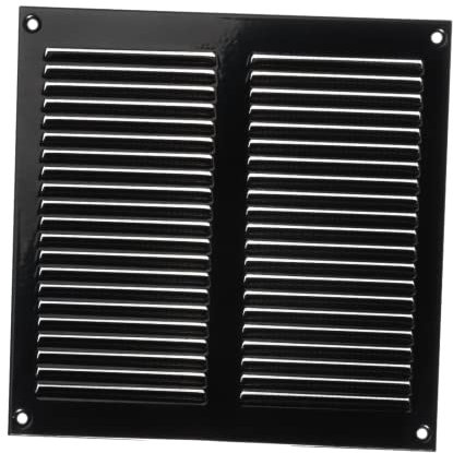 200x200mm Rejilla de Ventilación con Mosquitera - Rejillas de Aireación Metálicas - Acero, Negro