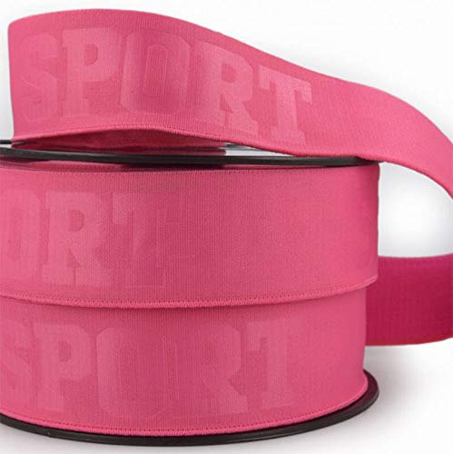 Gummiband 3D Sport, 40 mm breit - ab 1 Meter - auch zum Nähen für Unterwäsche zu verwenden., Pink