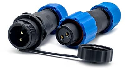 Connettore impermeabile serie SP13 2 pin in linea Presa Femmina e Presa maschio Destra con Coperchio impermeabile, Aviation SP13 Serie Impermeabile Circolare Spina Maschio e Connettore Presa