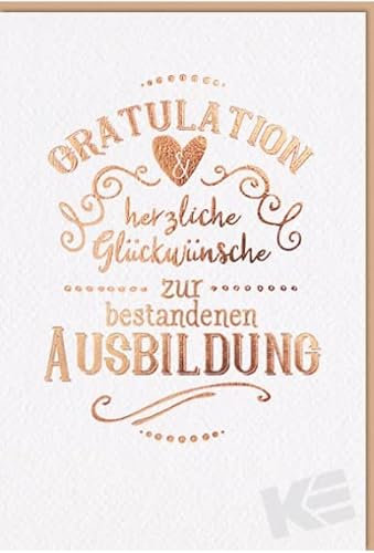 Karte zur bestandenen Ausbildung Gratulation, B6 + Umschlag