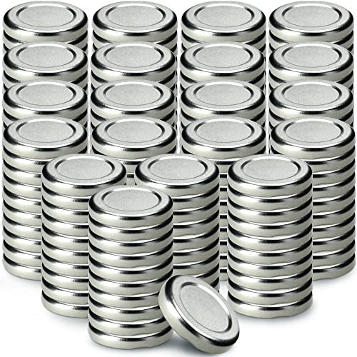 KADAX Schraubdeckel fi43 mm, Twist-Off-Deckel Set aus Metall, passend für 40ml Gläser, Ersatzdeckel mit 4 Einrastzähnen, Deckel für Sturzgläser, Flaschen und Einmachgläser (200 Stück, Silber)