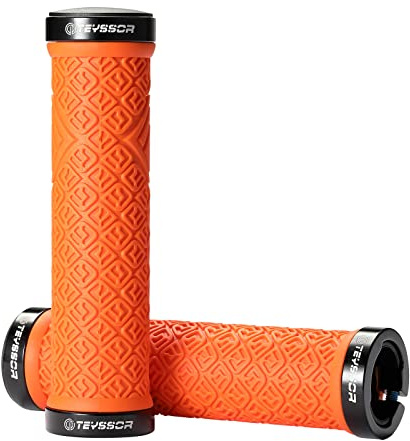 Teyssor Bike Grips, Mountain Bike Handlebar Grips with Aluminum Double Lock for MTB BMX Bicycle