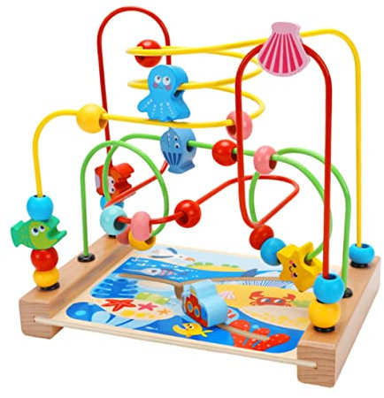 SAFIGLE Bead Maze Roller Toy for Toddlers Interactive Early Educational Toy with Cartoon Animals for Boy Girl Large for Boys and Girls