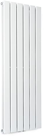 Blumfeldt Badheizkörper, Design Heizkörper Flach, Sparsamer Flachheizkörper Vertikal, Wand-Röhrenheizungen, 485 W Vertikal Heizkörper mit Thermostat, Wandheizkörper für Badezimmer & Wohnzimmer