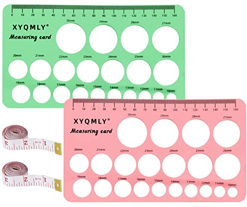 Nipple Ruler, 4 Pcs Nipple Rulers Set for Flange Sizing Measurement Tool, Silicone Soft Flange Size Measure for Nipples, Measuring Card Template for Breast Pump Size, Pink/Green