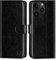 32nd Book Wallet PU Leather Case Cover for Apple iPhone 15 Pro (6.1), Flip Case With RFID Blocking Card Slots, Magnetic Closure and Built In Stand - Black