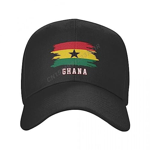OLIKED Baseball Mütze Ghana Flagge Cool Ghana Fans Sonnenschirm Verstellbare Outdoor-Mützen für Männer Frauen Bedruckte Mode Hüte