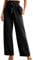 IWOLLENCE Schwarze Hose Damen Elegant Marlenehose Damen Straight Wide Leg Hose Damen High Waist Business Hose Bundfaltenhose