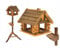 MAZUR Vogelfutterhaus aus Holz, 34,5x38x112, Ständer, Hand-Made, Vogelfutterspender, Vogelfutterstation, Vogelhaus, Vogelhäuschen, Kleinvögel, Gartenvögel, Singvögel, Wildvögel Wetterfest