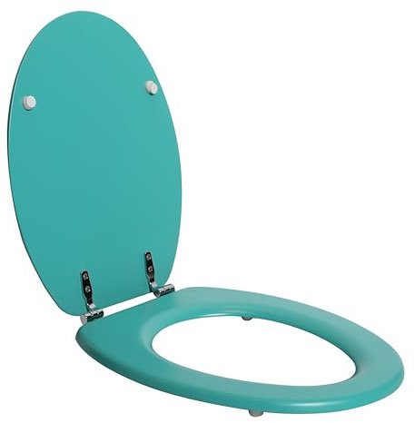 SENSEA - Toilettendeckel POP - Oval - Max 150 kg - MDF FSC - Türkisgrün - Toilettendeckel - Klodeckel - WC Sitz - Klobrille