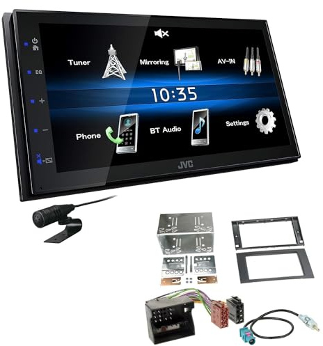 JVC KW-M25BT 2-DIN Autoradio Touchscreen Bluetooth kompatibel mit Android USB Mirroring passend für Ford Transit 2006-2013 schwarz ohne Canbus