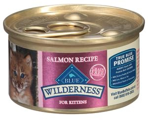 Blue Buffalo Wilderness High Protein Grain Free, Natural Kitten Pate Wet Cat Food, Salmon 3-oz cans (Pack of 1)
