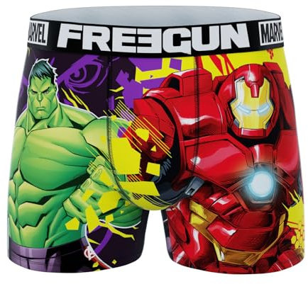 FREEGUN Marvel Avengers Hulk & Iron Man Boys Boxer Shorts, Mv16, 14-16 Years
