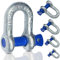 Schäkel gerade 0,5t - 12t | Schäkel Set Stahl galvanisch verzinkt | 2, 4, 10 Stück | Version Schäkel 2t 4 Stück