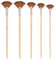 Dimeho 5 Pcs Fan Brushes for Painting, Fan Paint Brushes for Acrylic Painting Anti-Shedding Fan-Shaped Nylon Hair Brush Tips Long Wood Handle Artist Series Drawing Supplies for Watercolor Oil Painting