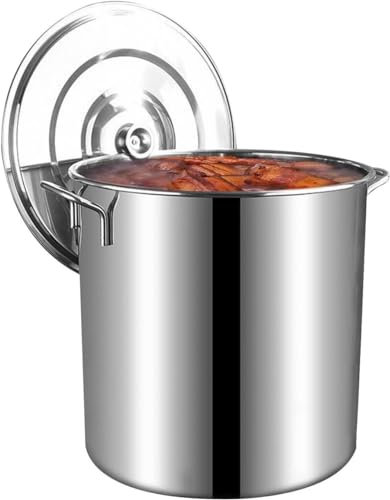 LRTYZBD Olla de sopa de acero inoxidable, olla de cocina grande comercial con tapa, 90 L