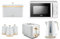 Tower Cavaletto White 1.7L 3KW Jug Kettle, 2 Slice Toaster, T24034WHT 20L 700W Microwave, Bread Bin & Canisters. Contemporary Matching Kitchen Set of 7