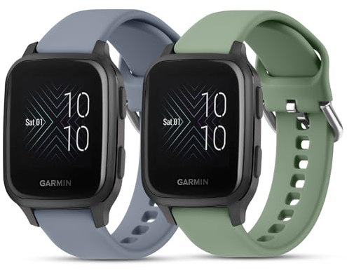 Wanme Cinturino Compatibile per Amazfit Bip/Amazfit Bip U/Bip U Pro/Bip 3 /Amazfit Bip S/S Lite, 20mm Silicone Morbido Cinturino Per Amazfit Bip 3 Pro (Blu Marino+Verde Oliva)