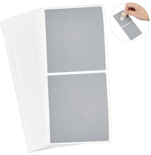 FINGERINSPIRE 100 Stück Einzelner Rubbelaufkleber 14x6cm Rechteckig Grau Rubbelaufkleber Etiketten Selbstklebende Rubbelkarten DIY Aufkleber Zur Enthüllung Des Geschlechts Rubbellose als Belohnung