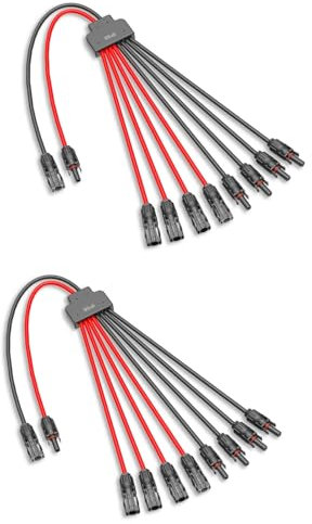 MXRPV 2 Stück Solar Y Kabel,Solar-Anschlusskabel,Y Stecker Solar, Verlängerungskabel Solarkabel Stecker,2 bis 8 Solarpanel-Anschlusskabel (2 bis 8)