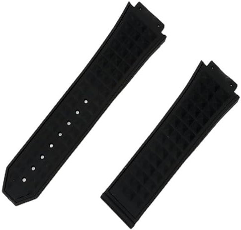 EAMOM 26 * 19mm schwarz diamant Silikon Gummi Armband Handgelenk Armband stahl schmetterling Schnalle Für Hublot strap für Big Bang uhr band(Without buckle)