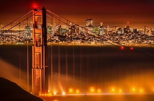 WDZFF Jigsaw Puzzle 1000 Teile San Francisco Stadt Reise Landschaft Poster Holz Bunt Fähigkeitsspiel Für Die Ganze Familie Erwachsene Xe128Ws